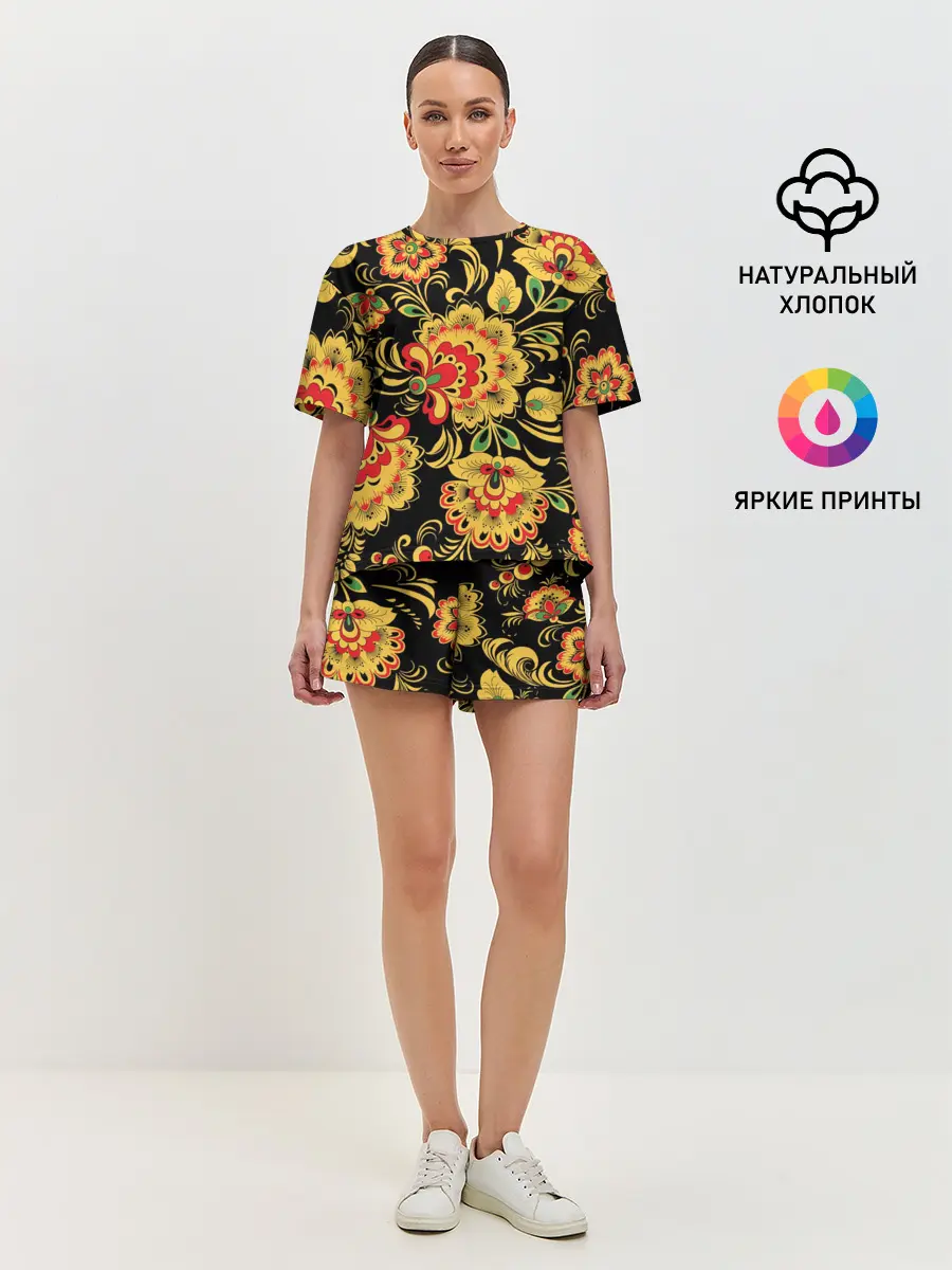 Женская пижама с шортами / Хохлома