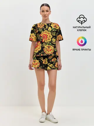 Женская пижама с шортами / Хохлома