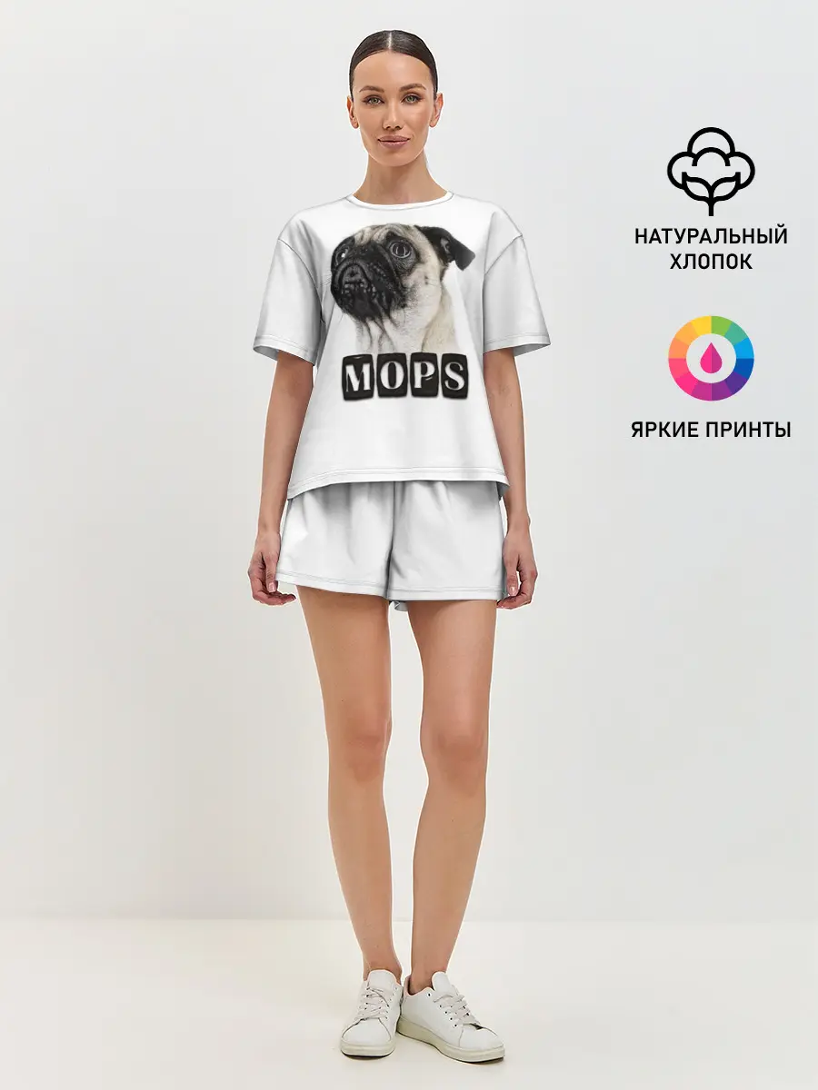 Женская пижама с шортами / Мопс