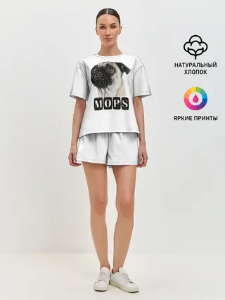 Женская пижама с шортами / Мопс