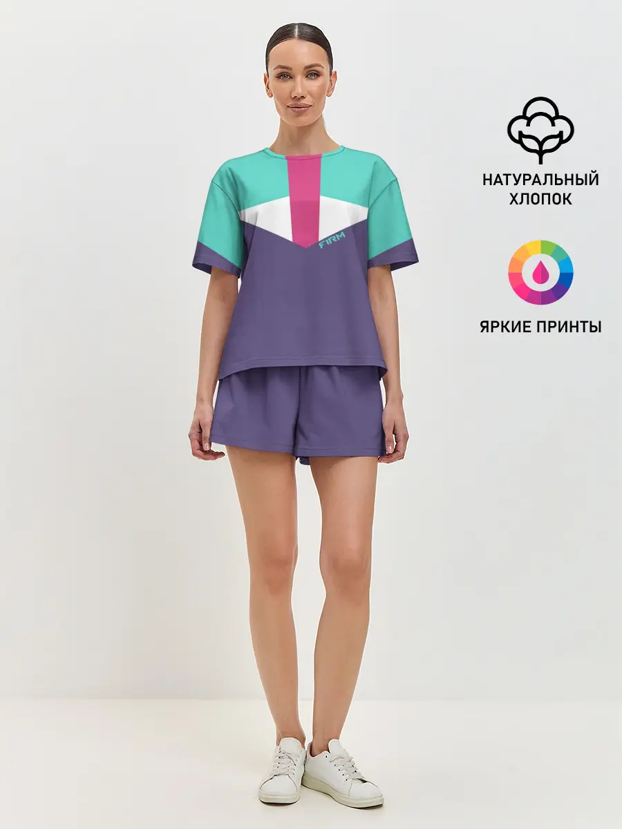 Женская пижама с шортами / Стиль 90 х