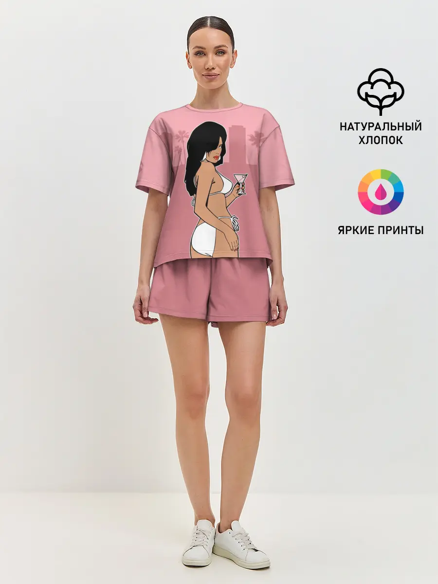 Женская пижама с шортами / GTA VC - Девушка с мартини
