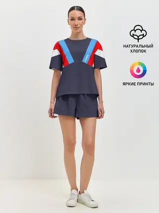 Женская пижама с шортами / Стиль 90 х