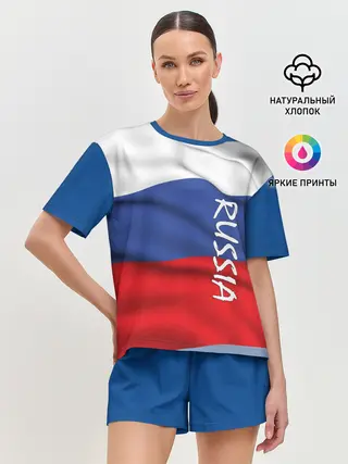 Женская пижама с шортами / ФЛАГ РОССИИ.