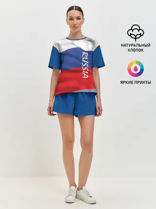 Женская пижама с шортами / ФЛАГ РОССИИ.