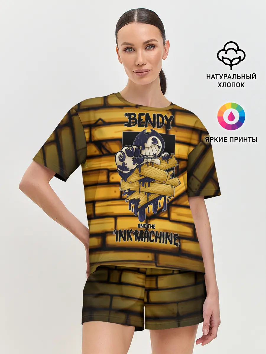 Женская пижама с шортами / Bendy and the ink machine