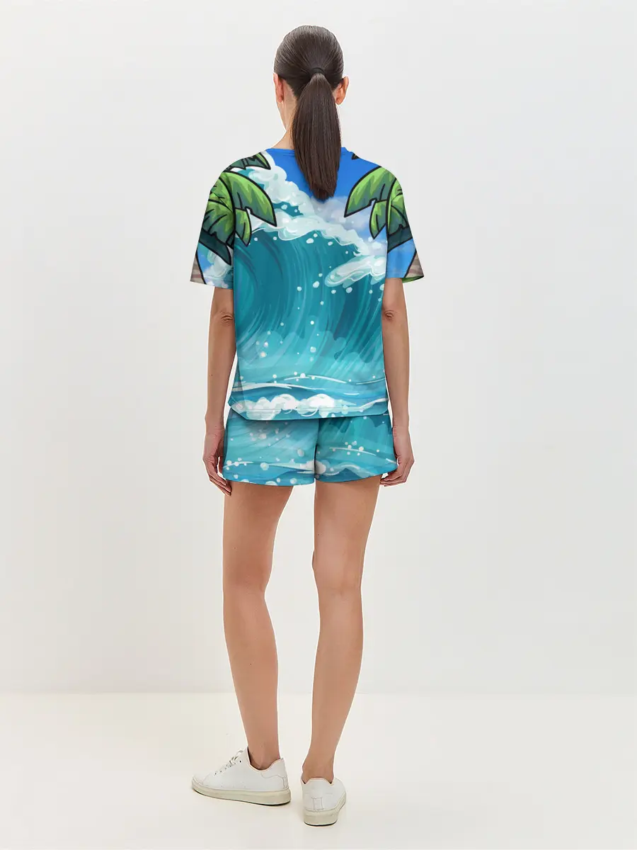 Женская пижама с шортами / Сёрфинг на Пицце
