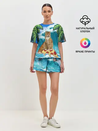 Женская пижама с шортами / Сёрфинг на Пицце