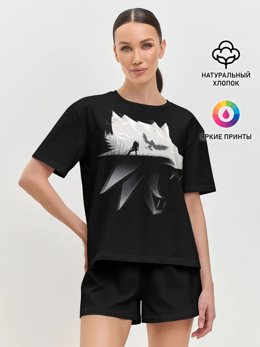 Женская пижама с шортами / Волк