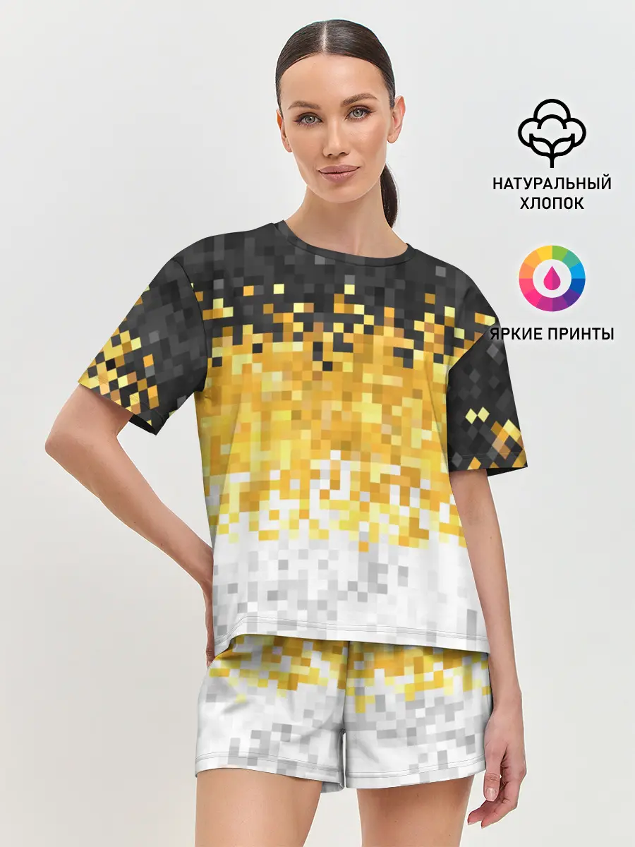 Женская пижама с шортами / 1858 Имперский флаг пикселами