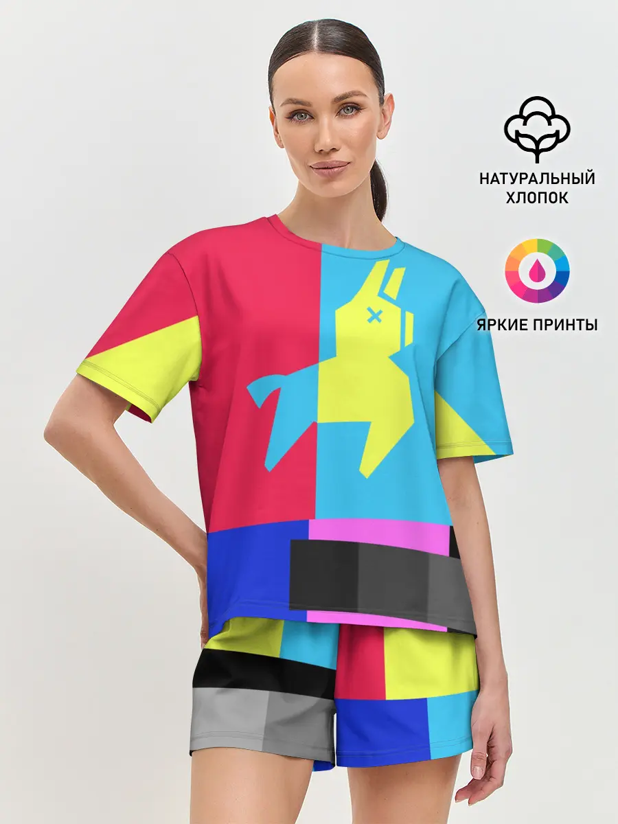 Женская пижама с шортами / Лама Фортнайт