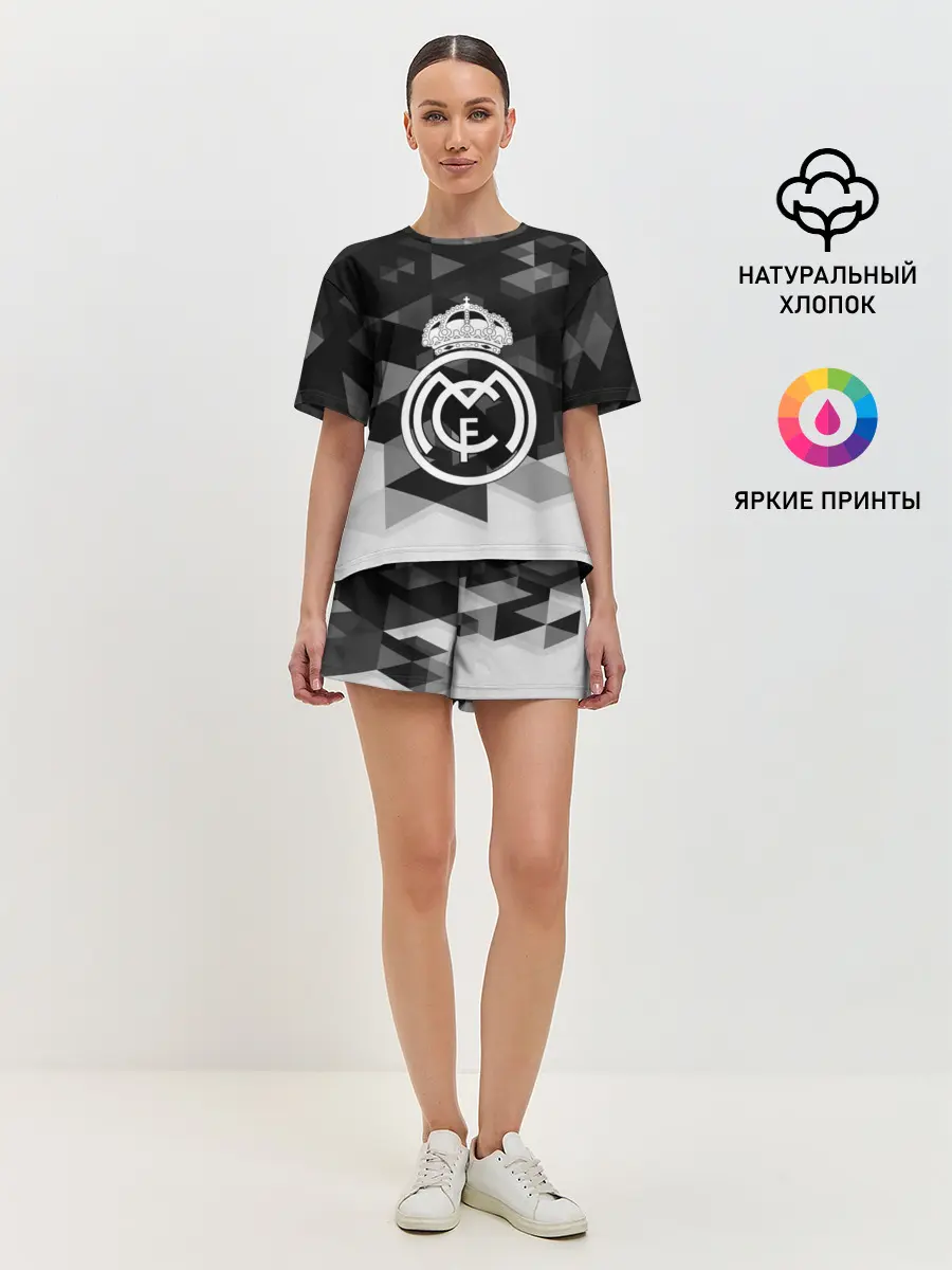 Женская пижама с шортами / FC Real Madrid sport geometry