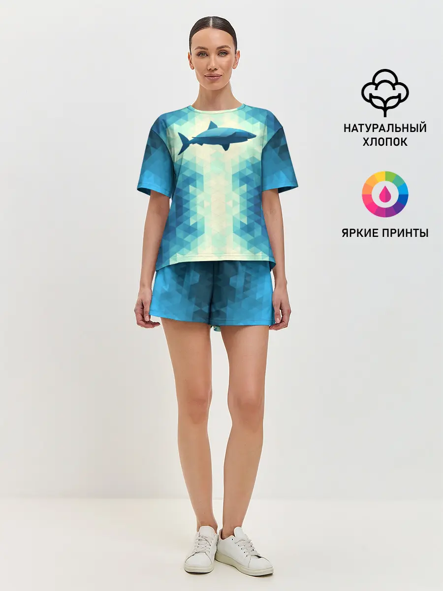 Женская пижама с шортами / Акула