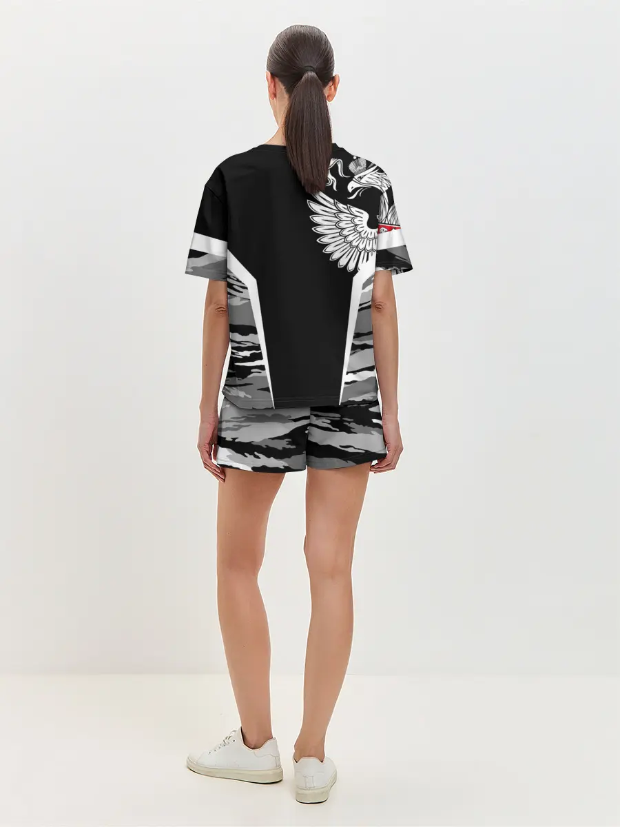 Женская пижама с шортами / Камуфляж Россия