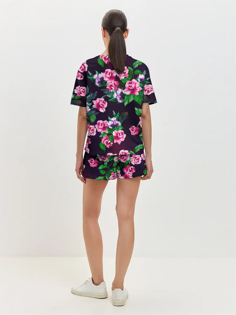 Женская пижама с шортами / Розы