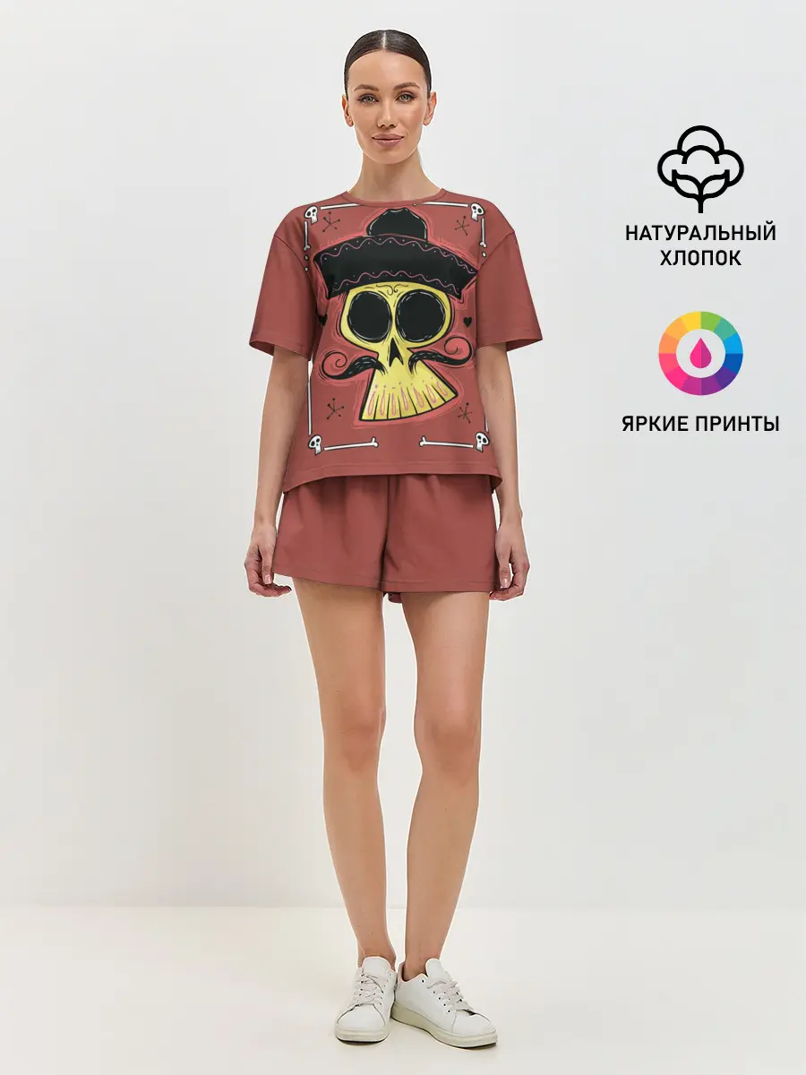 Женская пижама с шортами / Dia de los Muertos