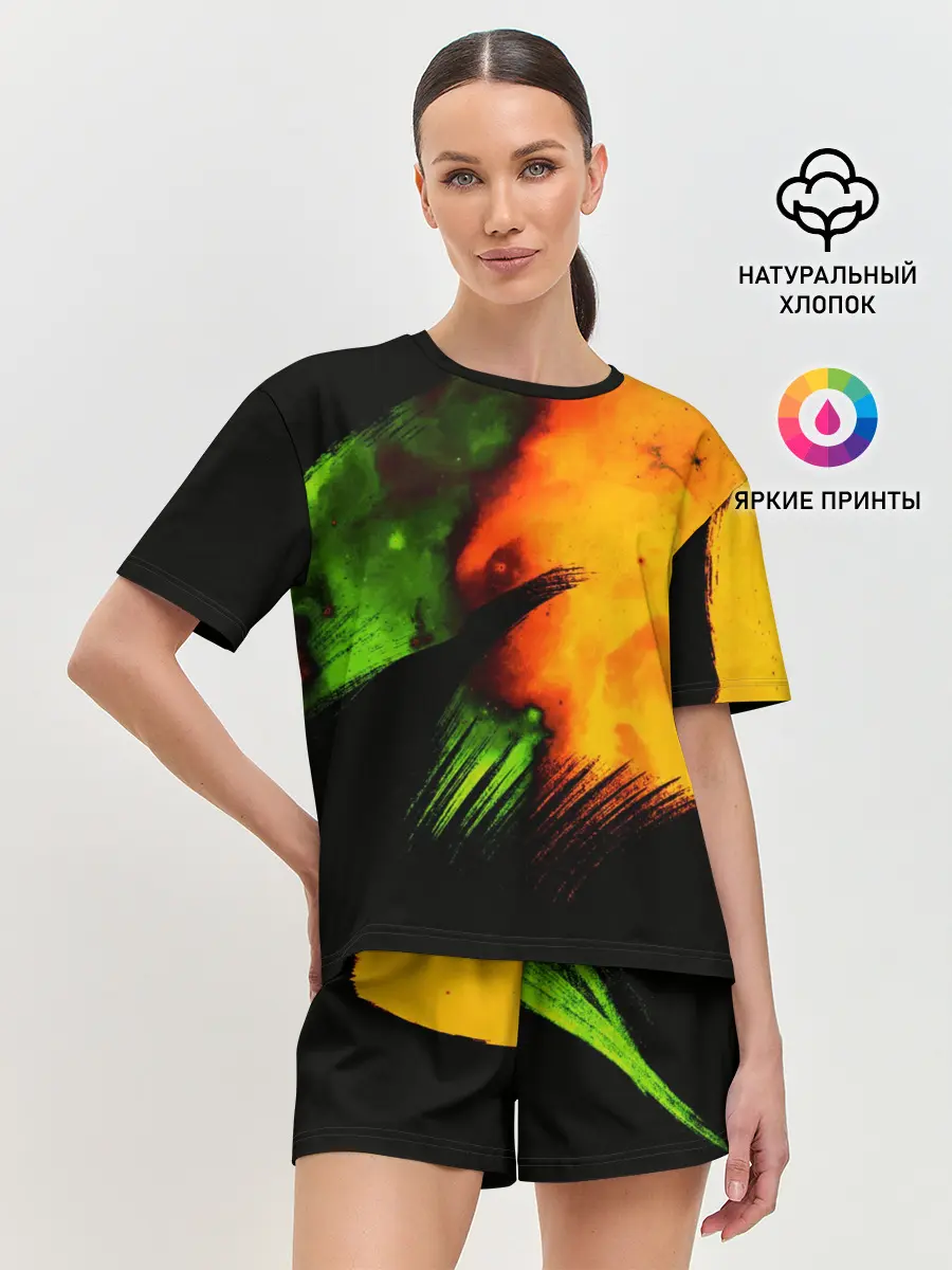 Женская пижама с шортами / Космос