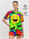 Женская пижама с шортами / ВЕСЁЛЫЕ СМАЙЛИКИ.