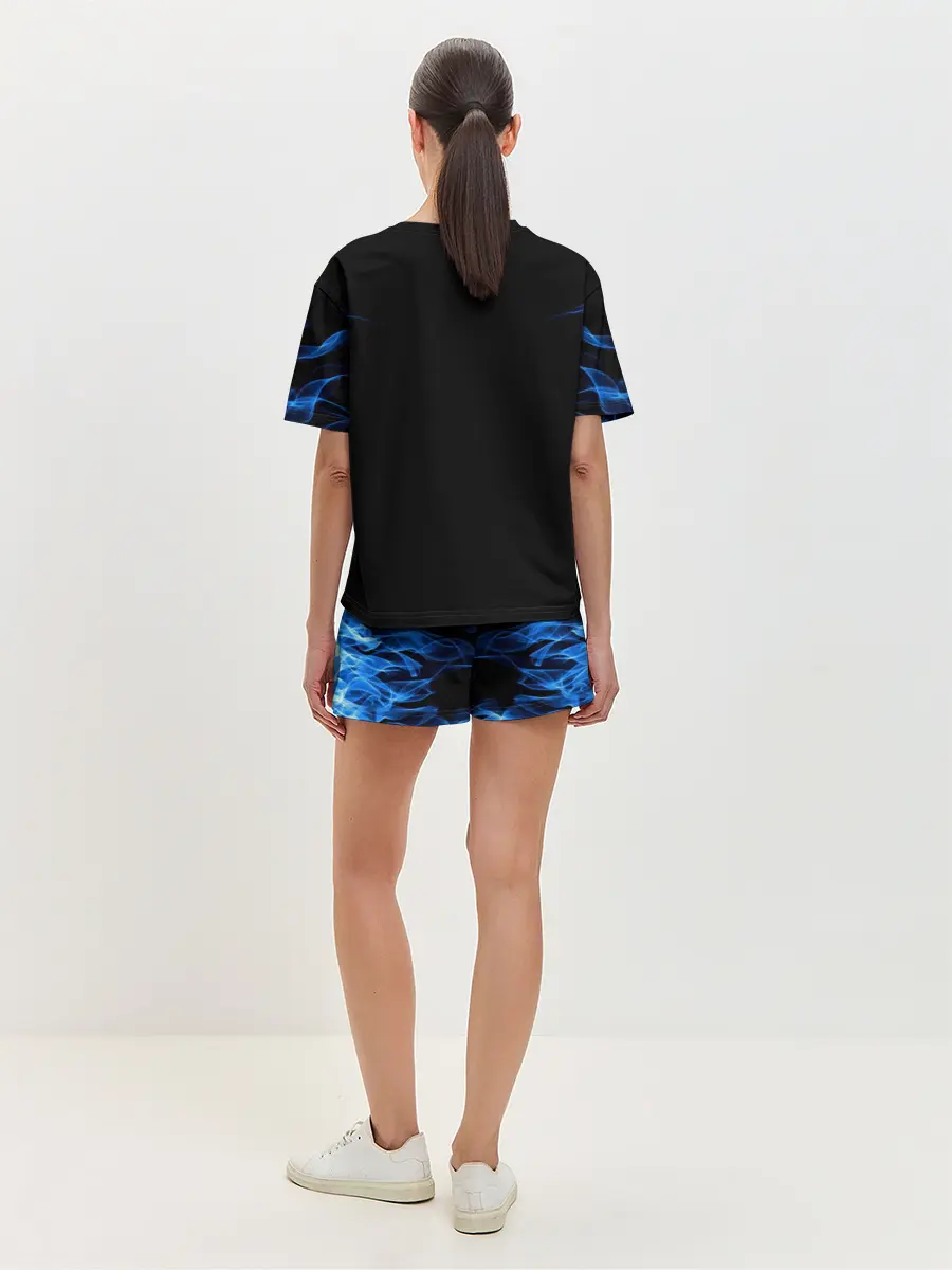 Женская пижама с шортами / Синий тигр