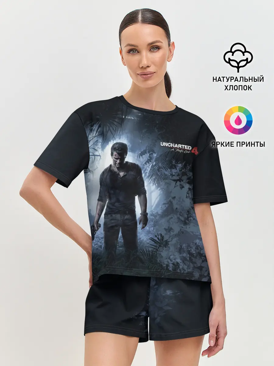 Женская пижама с шортами / Drake in jungle