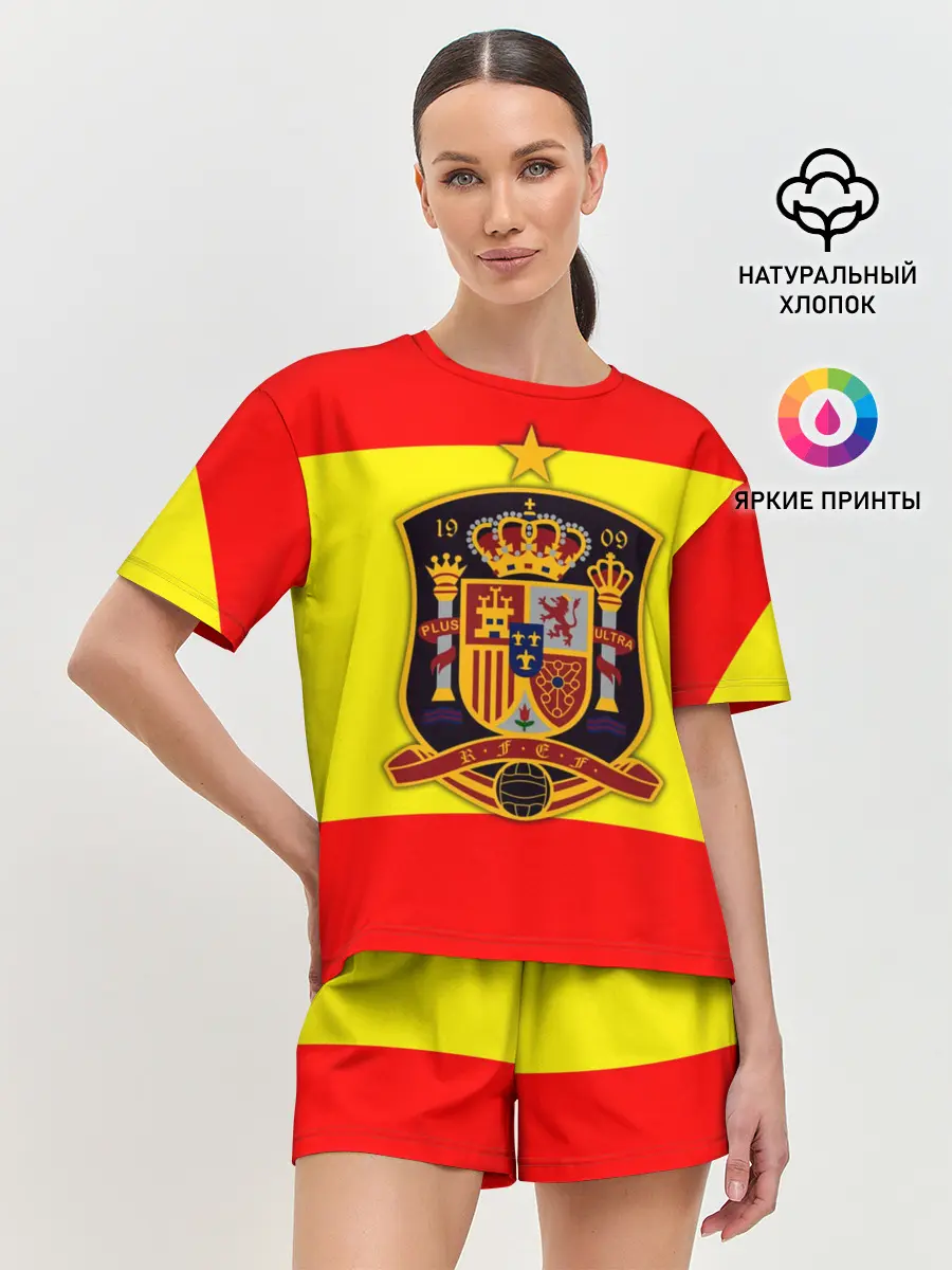 Женская пижама с шортами / Сборная Испании флаг