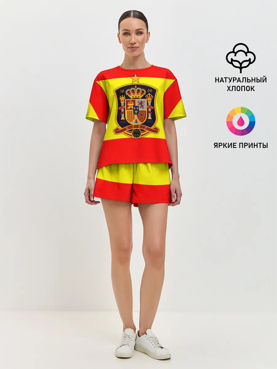 Женская пижама с шортами / Сборная Испании флаг