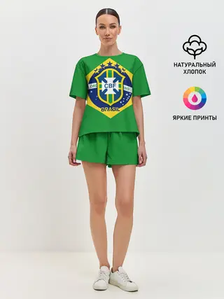 Женская пижама с шортами / Сборная Бразилии флаг