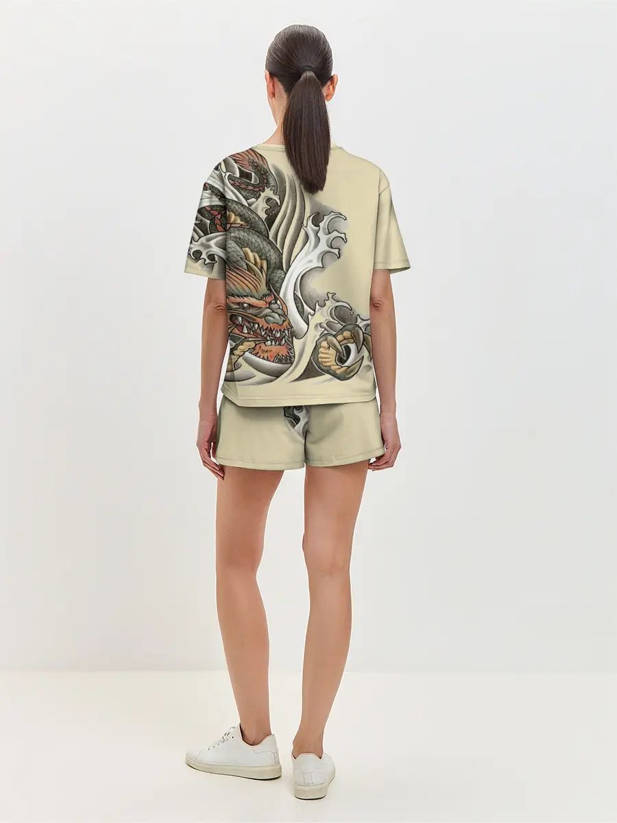 Женская пижама с шортами / Восточный дракон