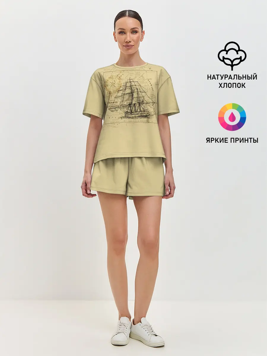 Женская пижама с шортами / Старая карта