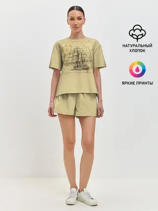 Женская пижама с шортами / Старая карта