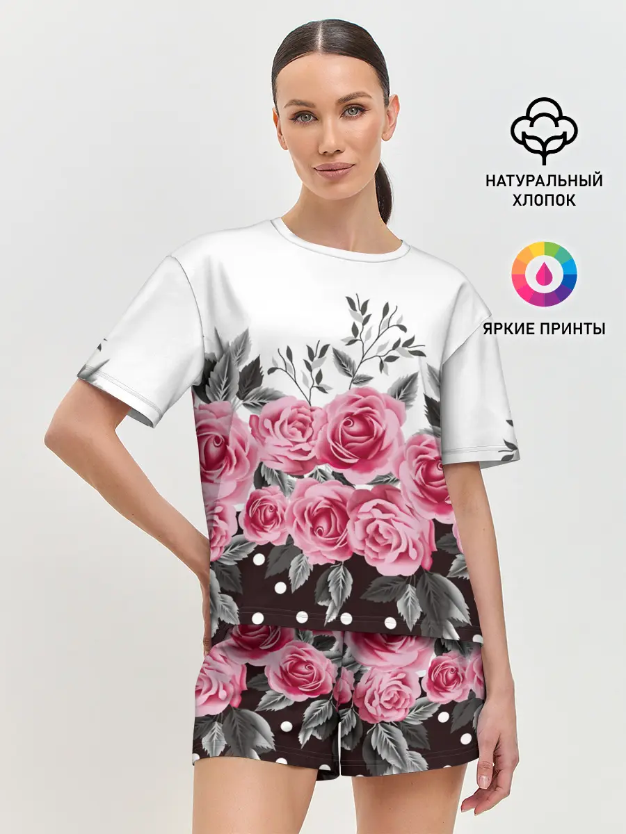 Женская пижама с шортами / Rose Trend