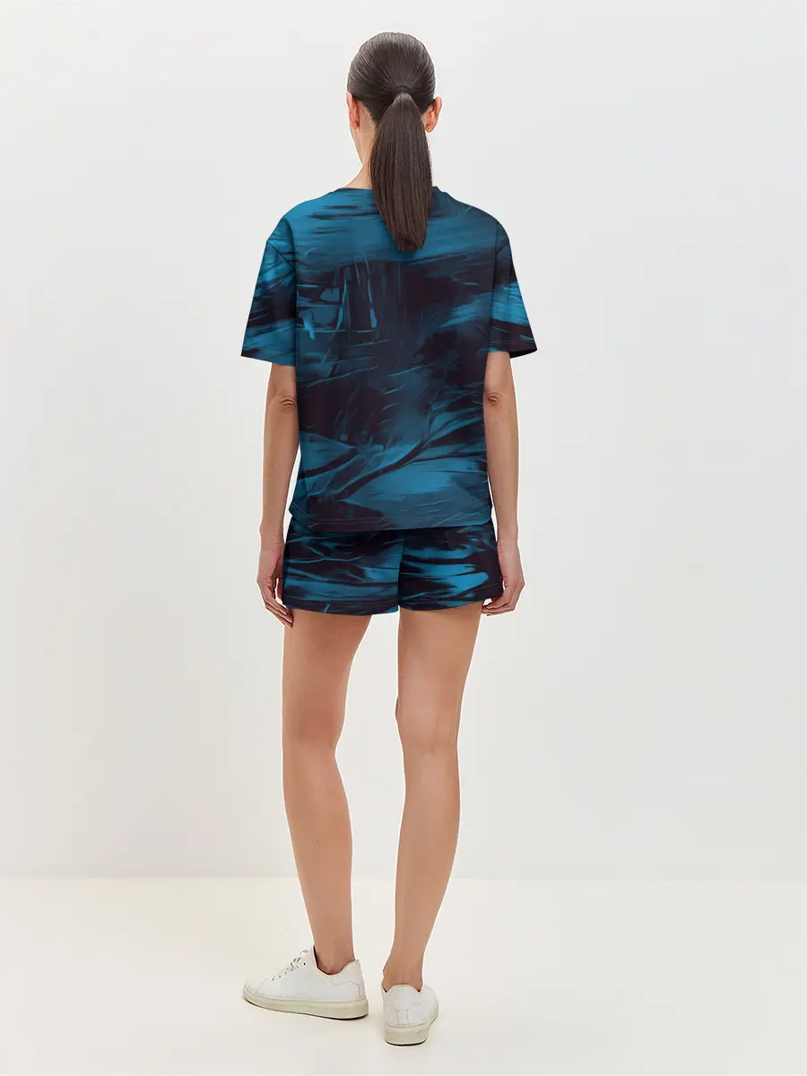 Женская пижама с шортами / Холодные краски