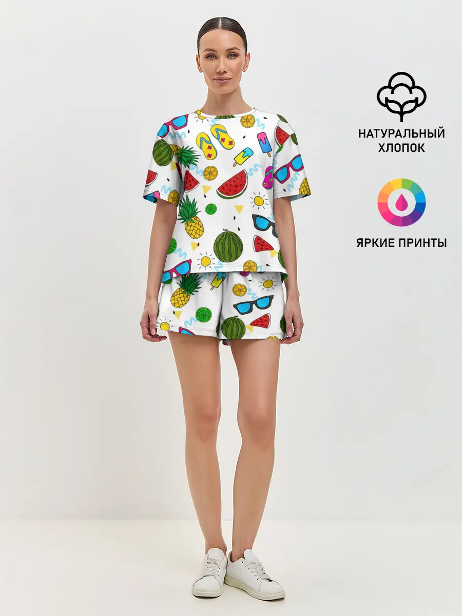 Женская пижама с шортами / Летняя