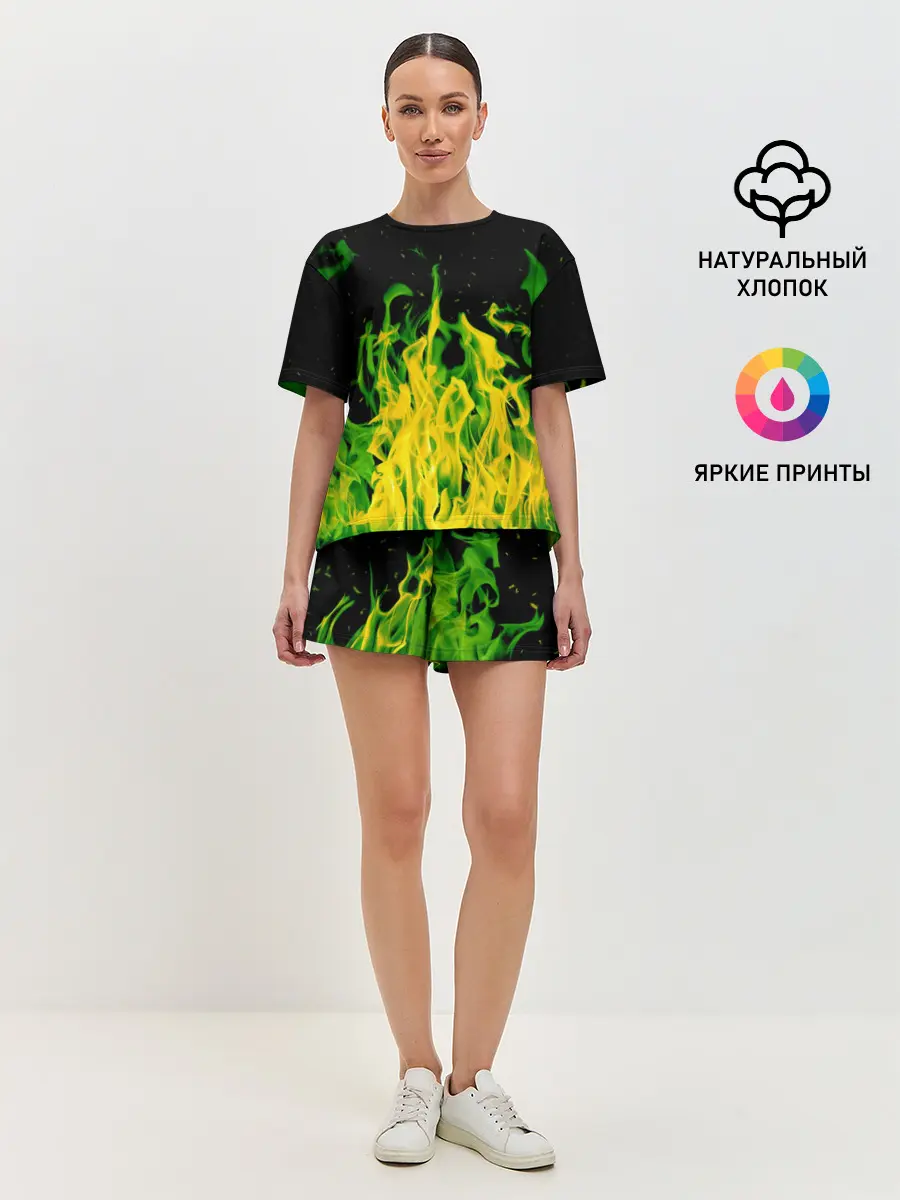 Женская пижама с шортами / Дикий огонь