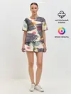 Женская пижама с шортами / Тропики паттерн