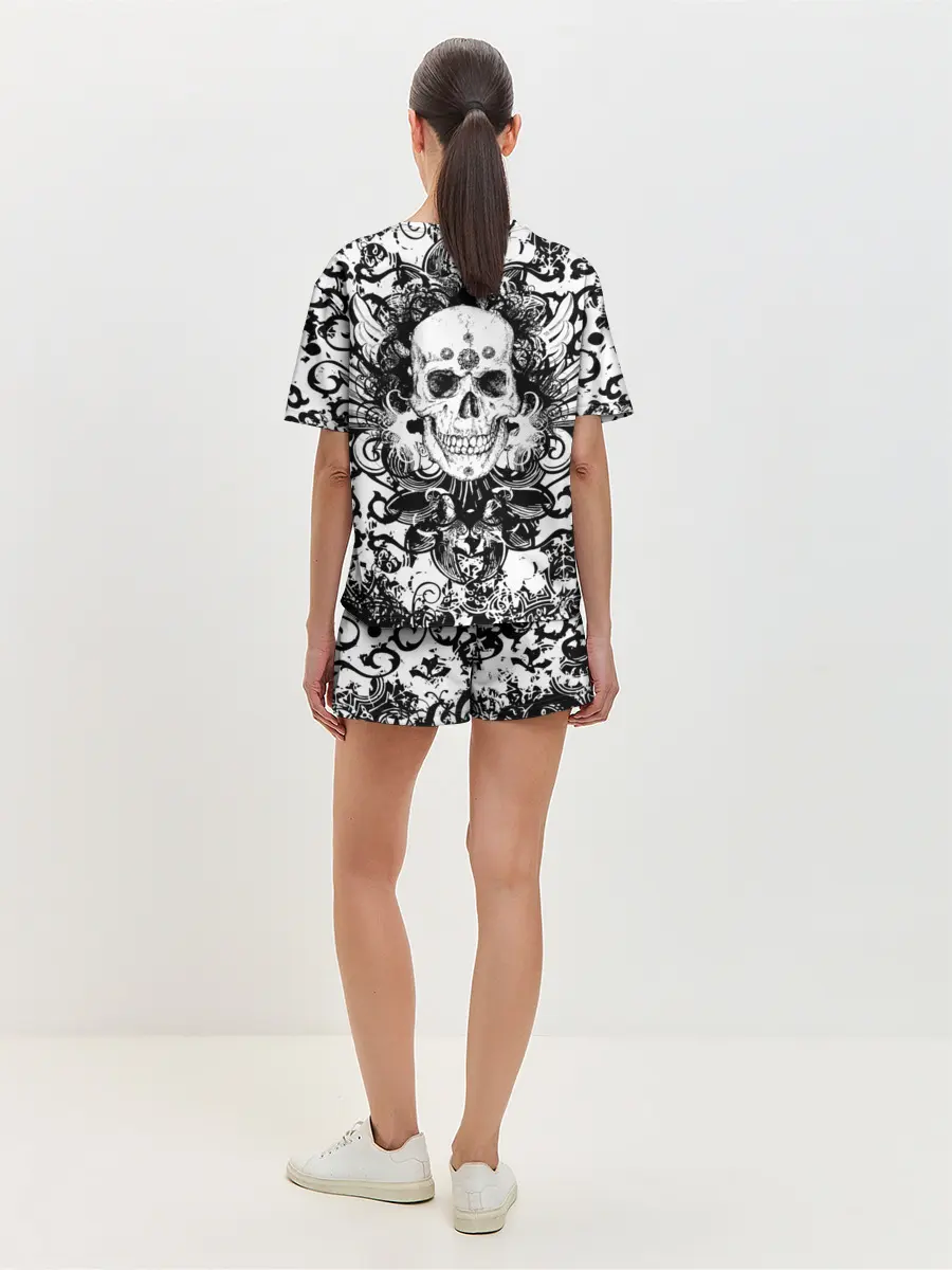Женская пижама с шортами / Grunge Skull