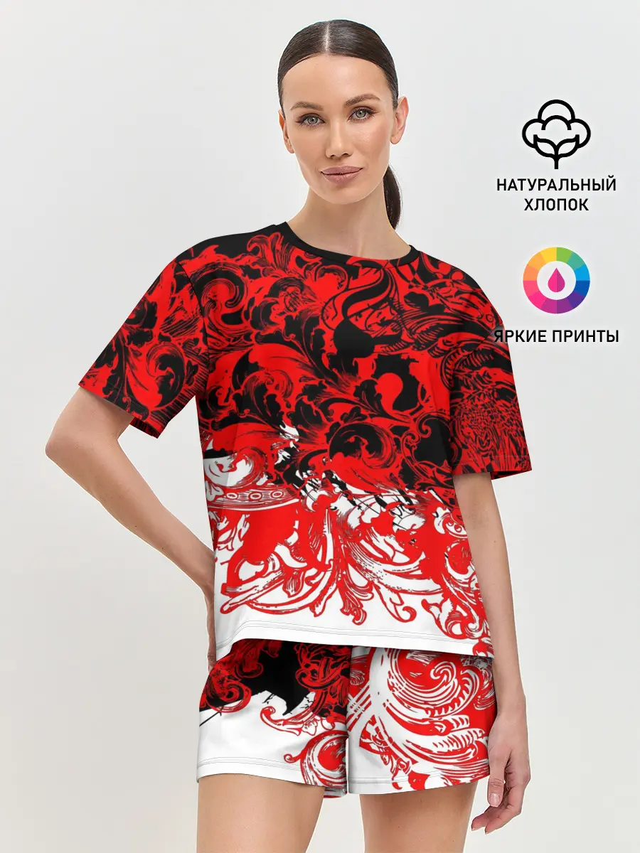 Женская пижама с шортами / Абстрактные узоры 3