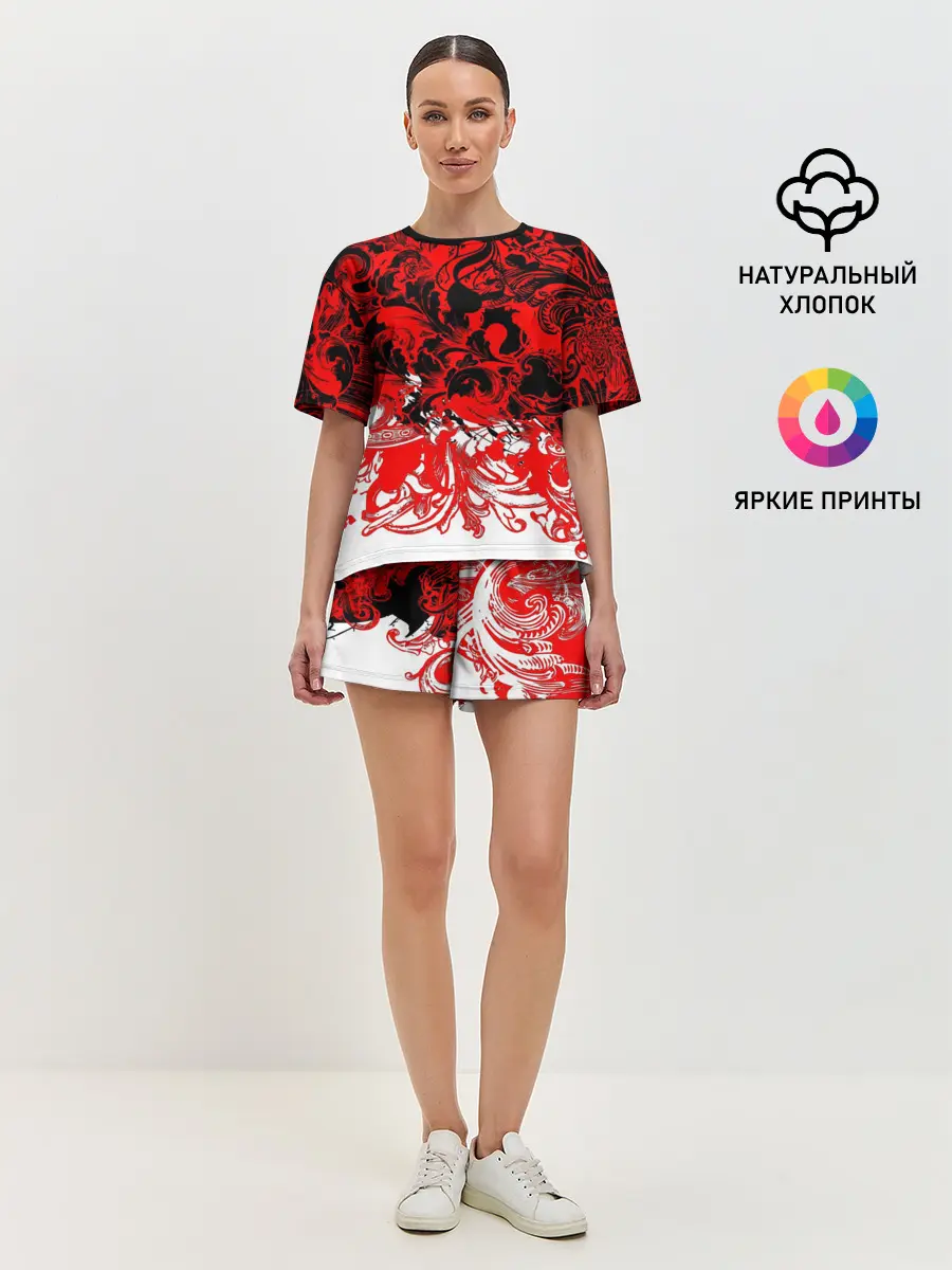 Женская пижама с шортами / Абстрактные узоры 3