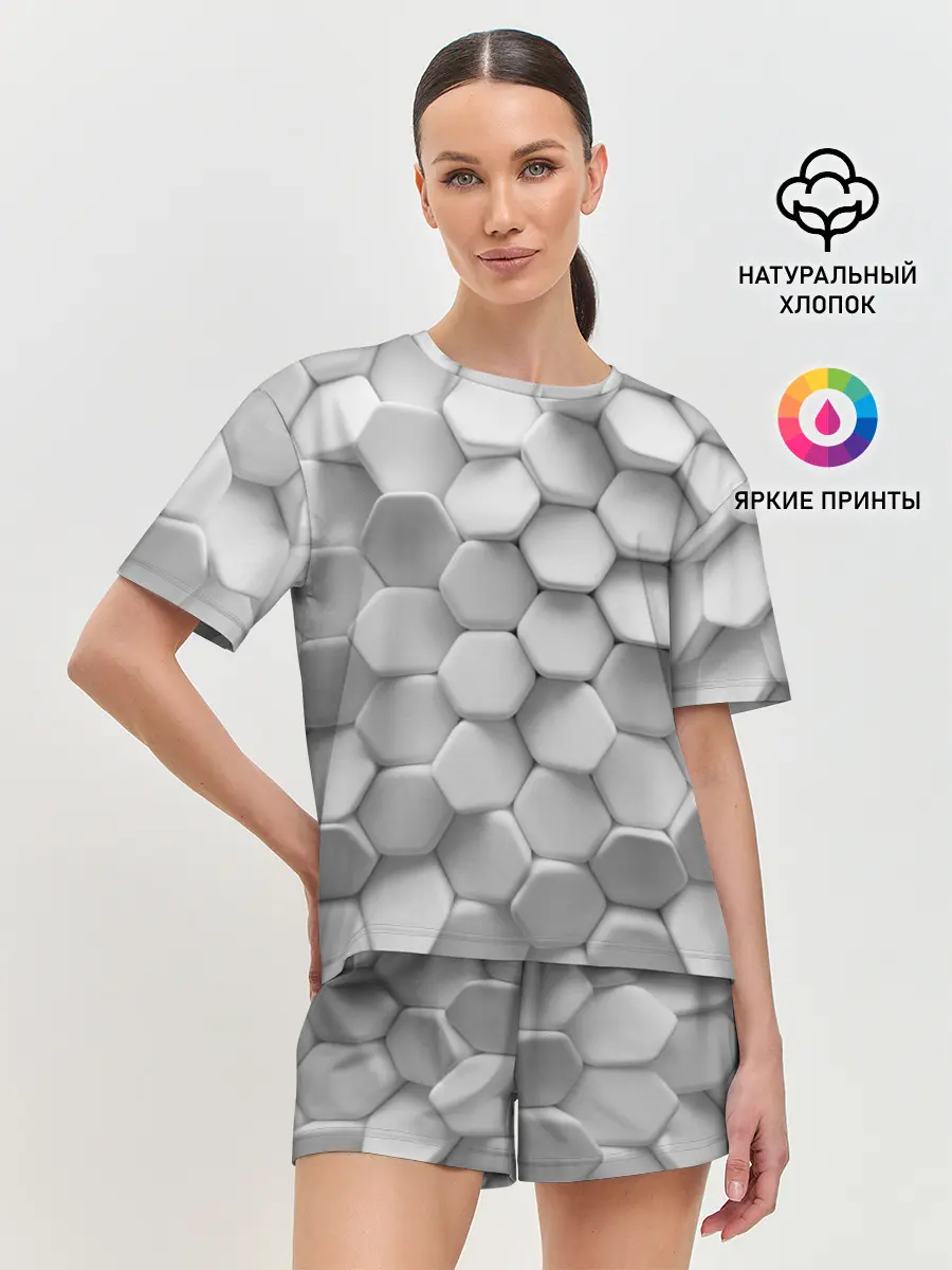 Женская пижама с шортами / Геометрическая живопись