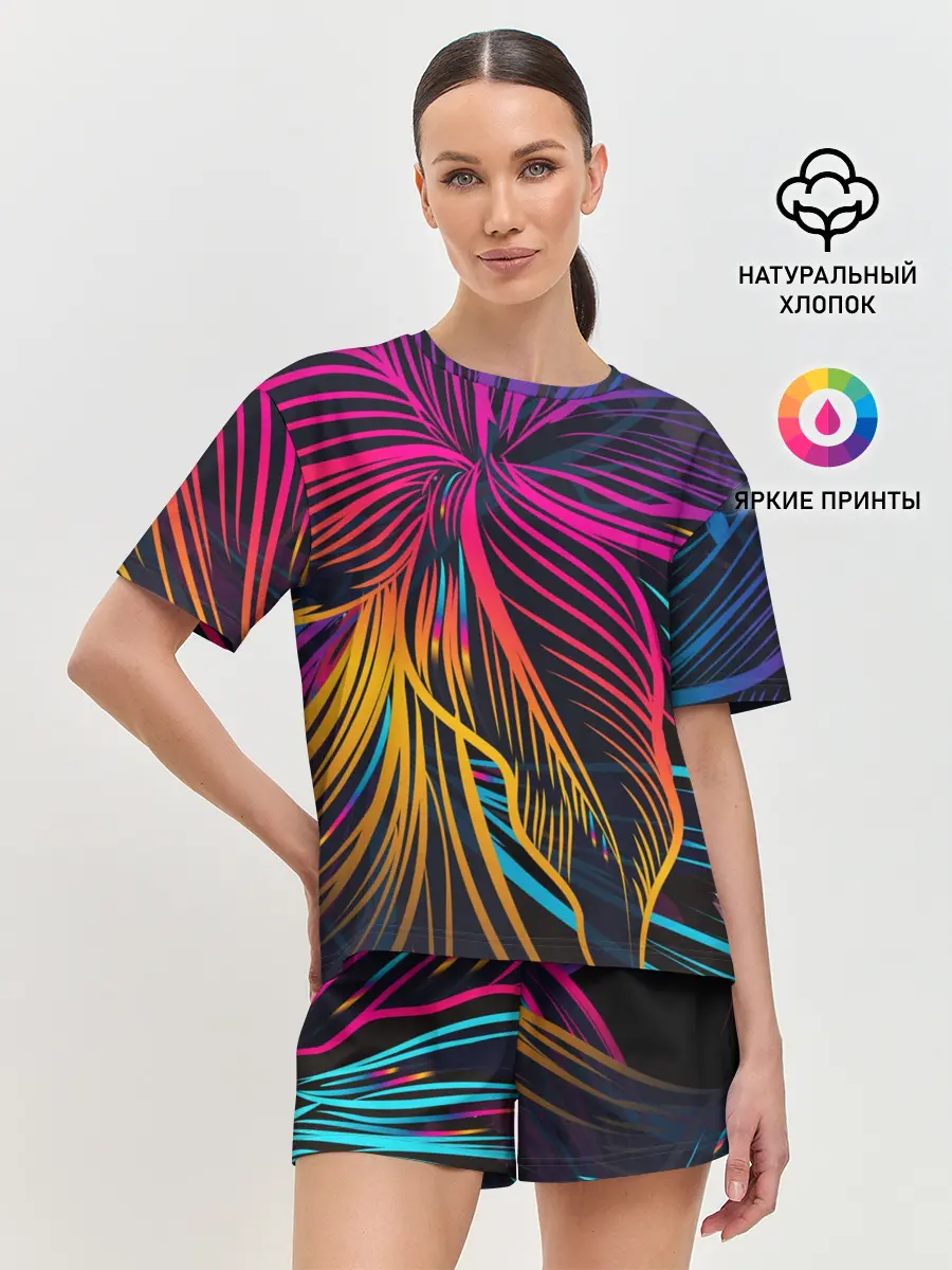 Женская пижама с шортами / Floral Design 3