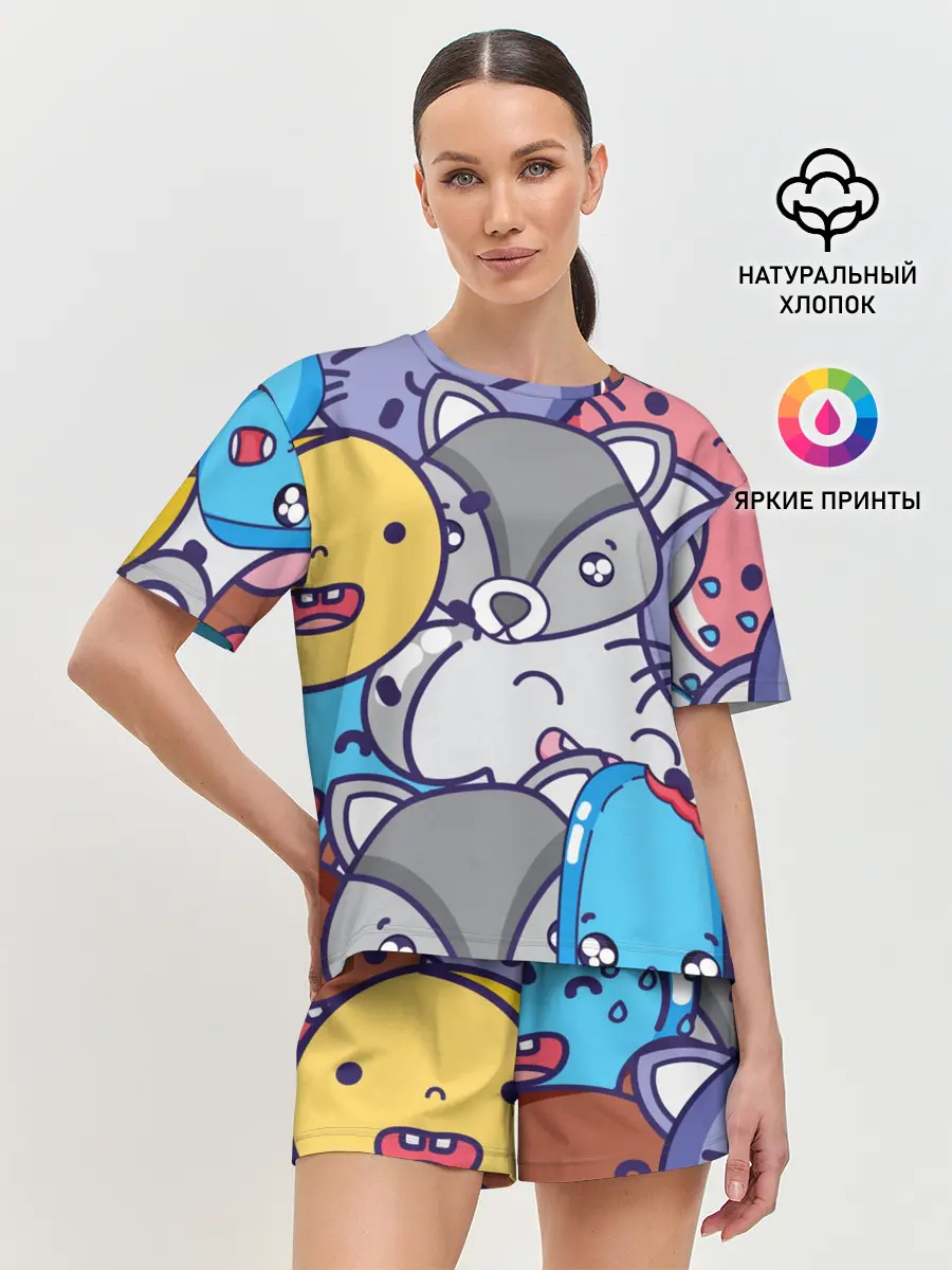 Женская пижама с шортами / Текстура