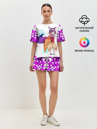 Женская пижама с шортами / Аниме пиксели