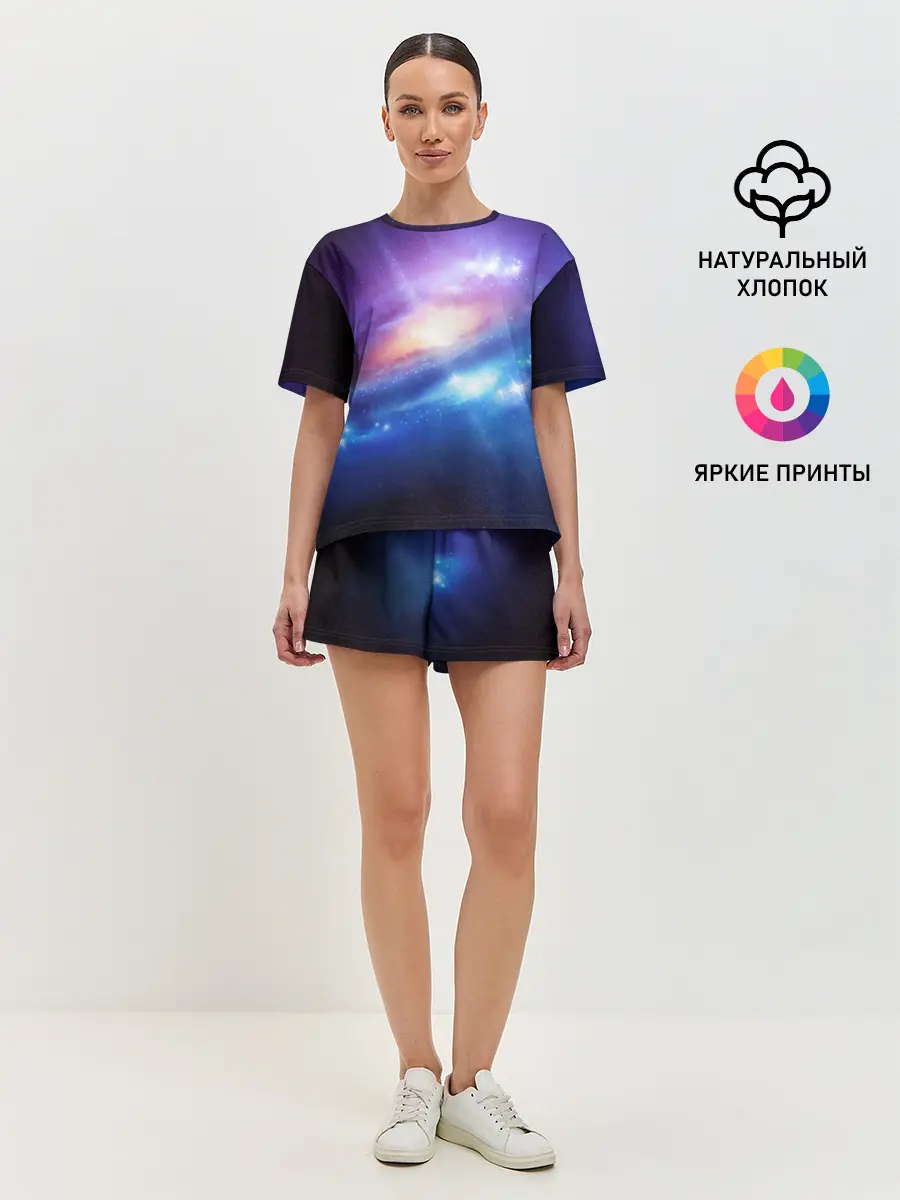Женская пижама с шортами / Абстракция космоса
