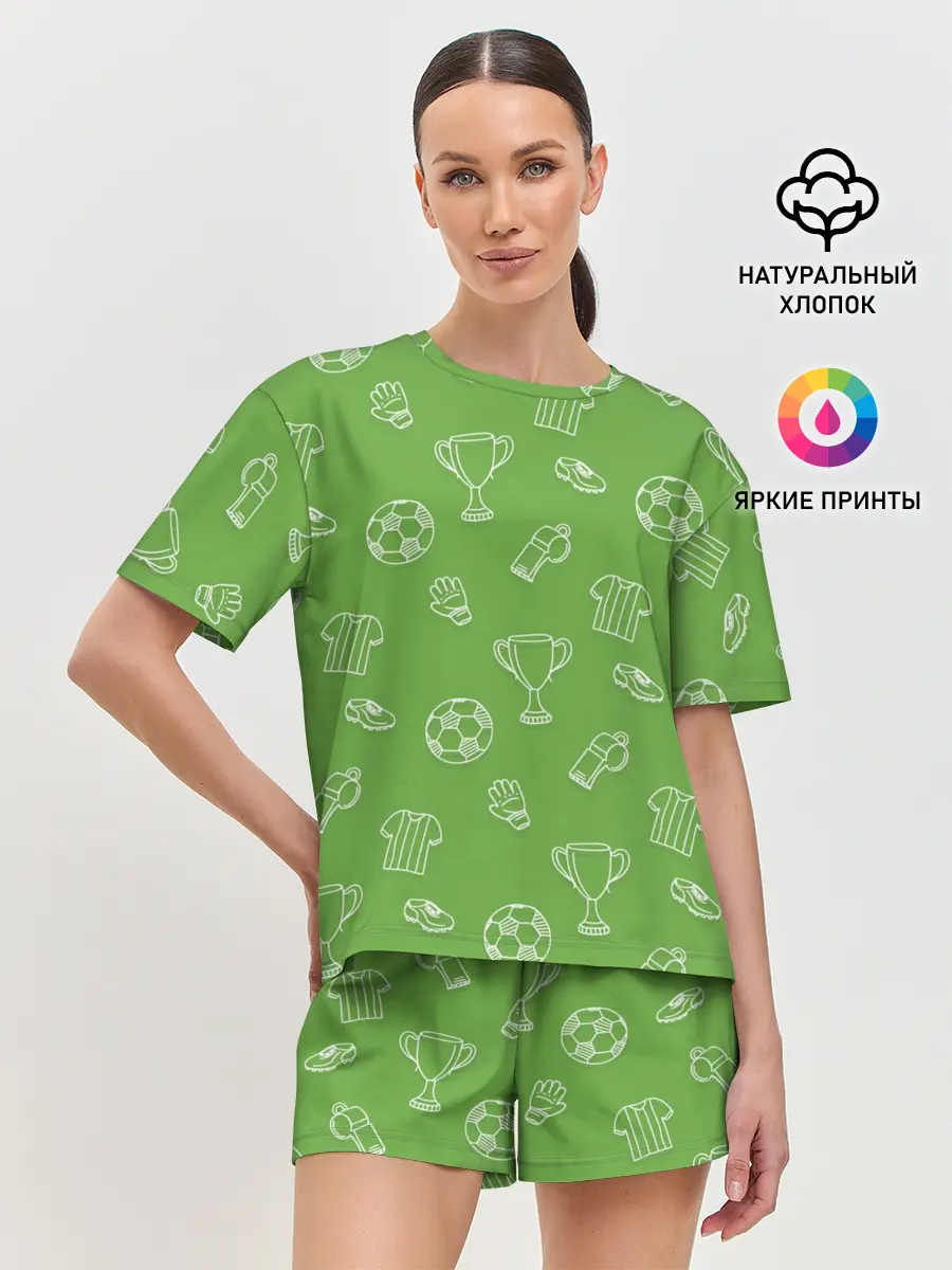 Женская пижама с шортами / Футбол