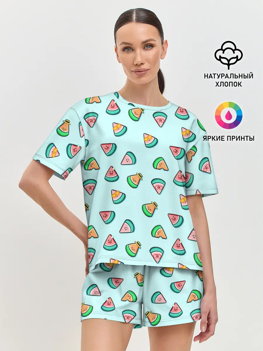 Женская пижама с шортами / Kawaii Арбузики