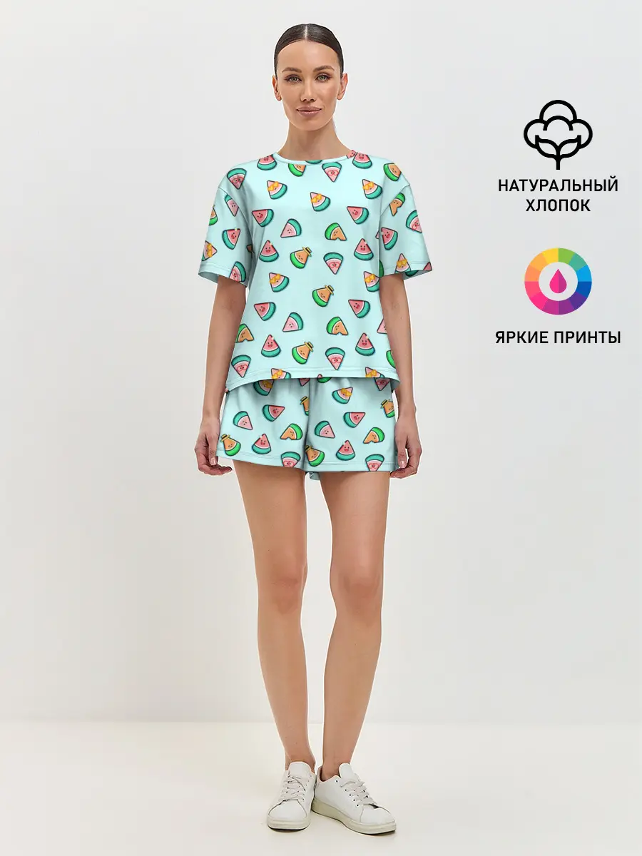Женская пижама с шортами / Kawaii Арбузики