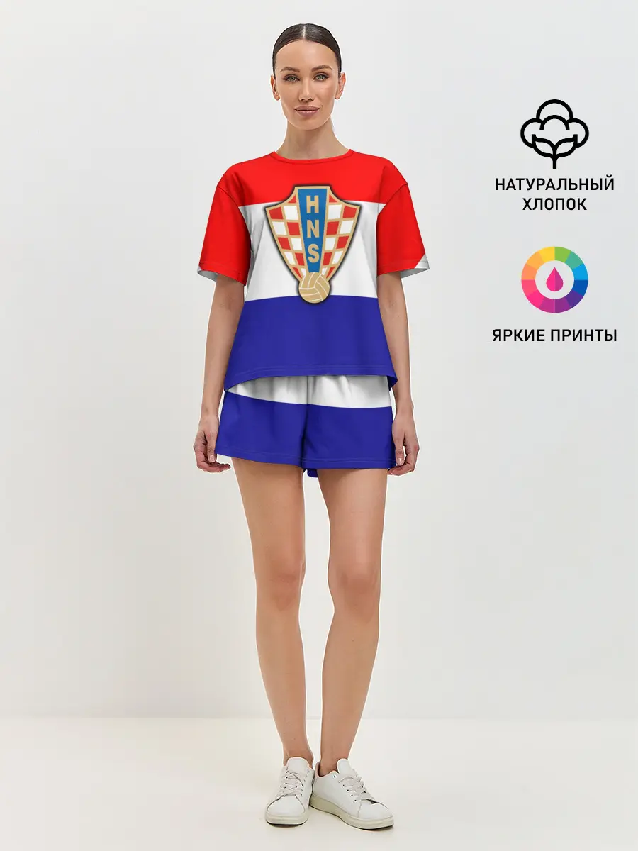 Женская пижама с шортами / Сборная Хорватии флаг