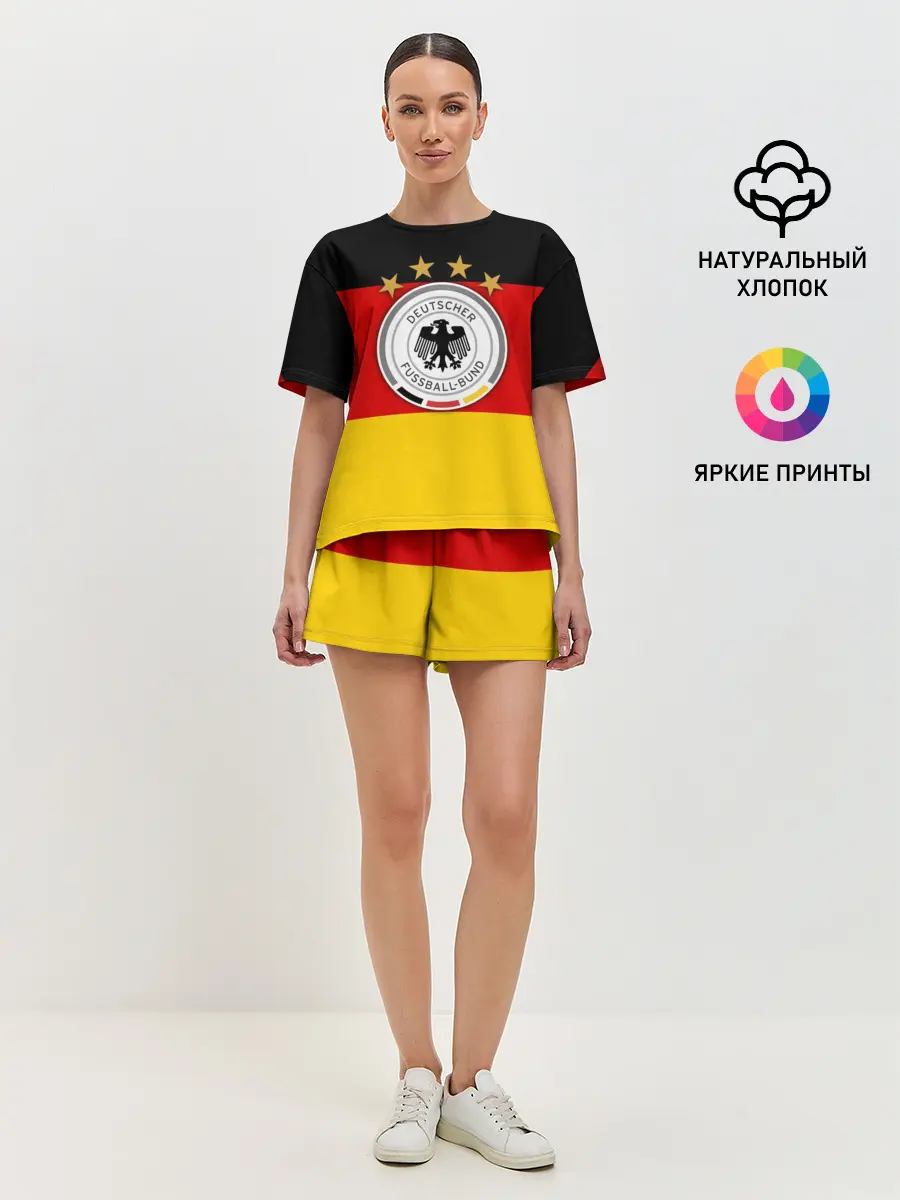 Женская пижама с шортами / Сборная Германии флаг
