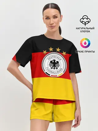 Женская пижама с шортами / Сборная Германии флаг