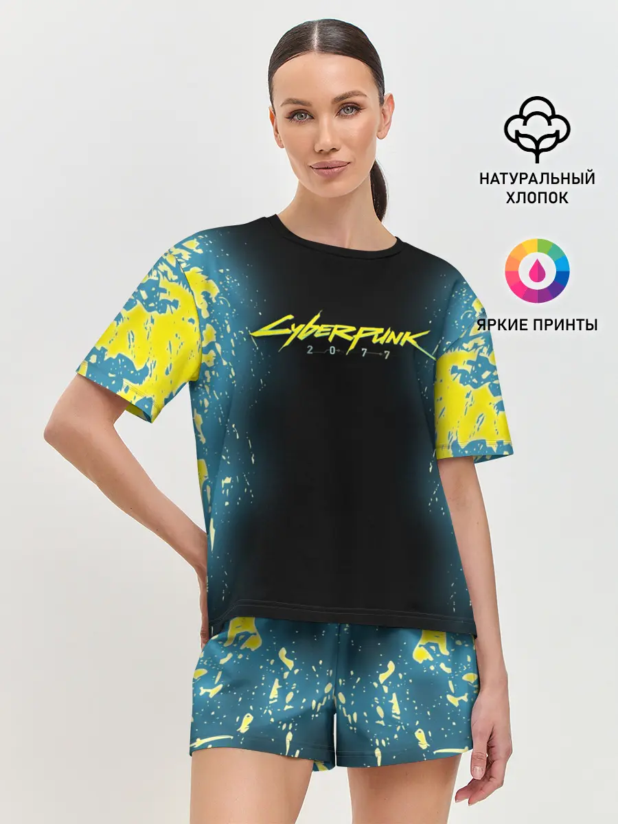 Женская пижама с шортами / CYBERPUNK 2077 | КИБЕРПАНК 2077